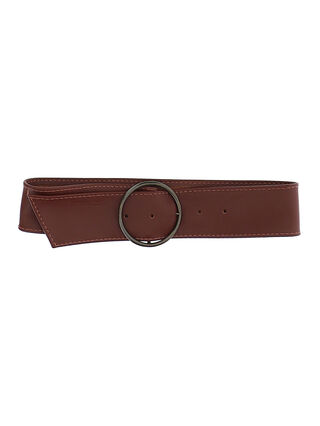 Leather belt with buckle