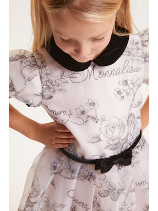 Abito Monnalisa fiori colletto