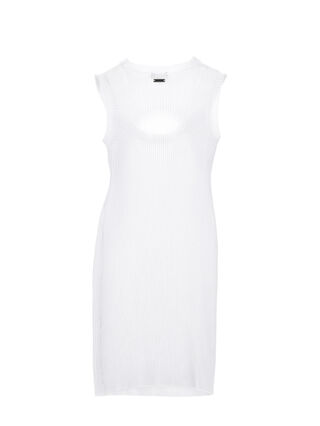 Knit dress with aperture