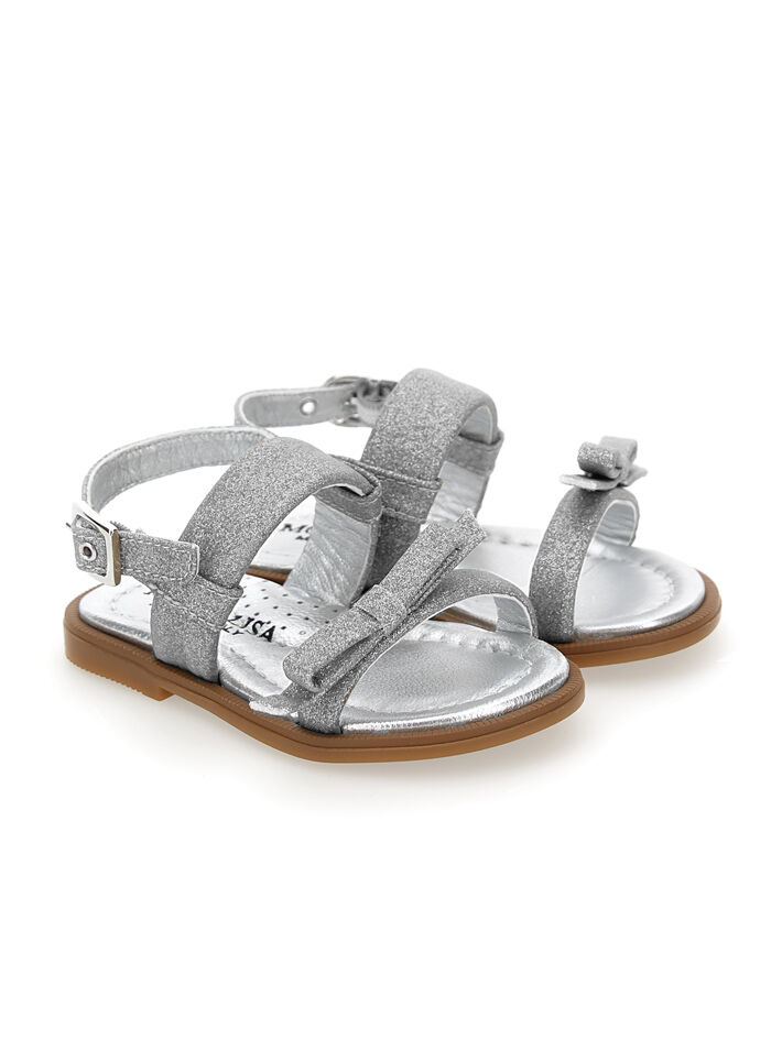 Monnalisa graphic-print leather sandals - White