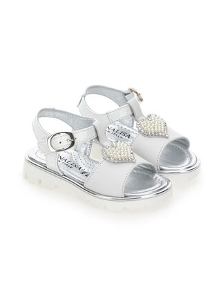 Leather sandals with heart