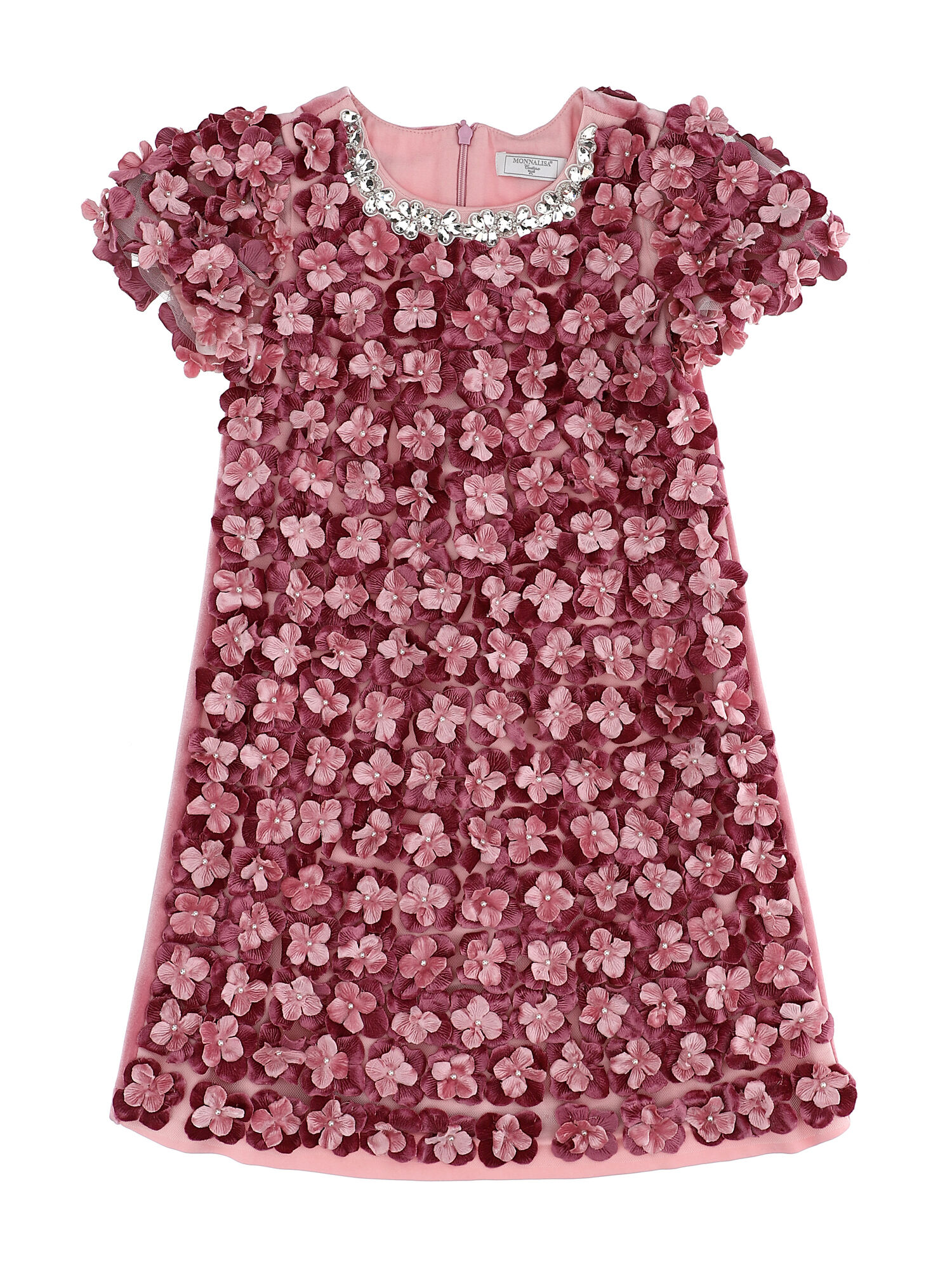 Floral chenille dress Monnalisa Girls Clothing Dresses Printed Dresses 