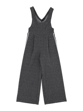 Herringbone knit overalls