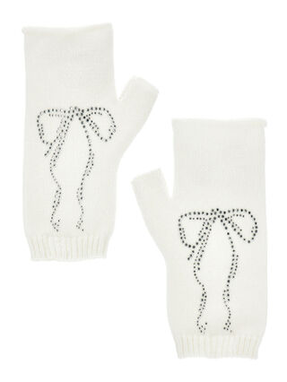 Knitted arm warmers with rhinestones