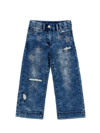 Stretch jeans with rhinestones