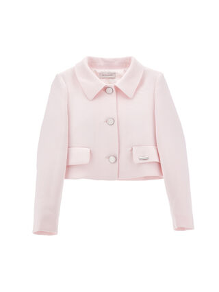 Short jacket with enamel buttons