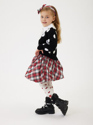 Jupe en taffetas motif écossais