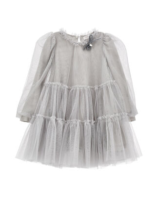 Платье из гладкого тюля с оборками