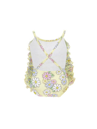 One-piece swimsuit with ruffles