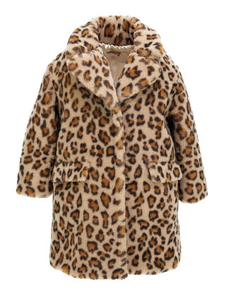 Animal print plush coat