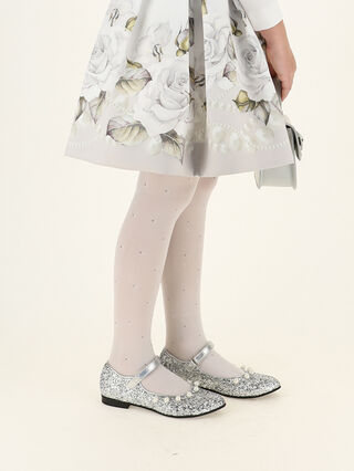 Glitzer-Ballerina mit Perlen