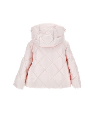 Padded down jacket with bows