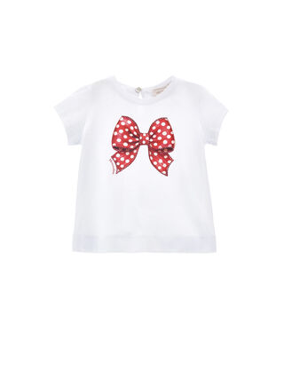 Jersey T-shirt with bow