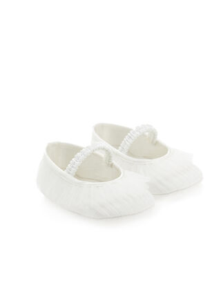 Pleated tulle ballet flats