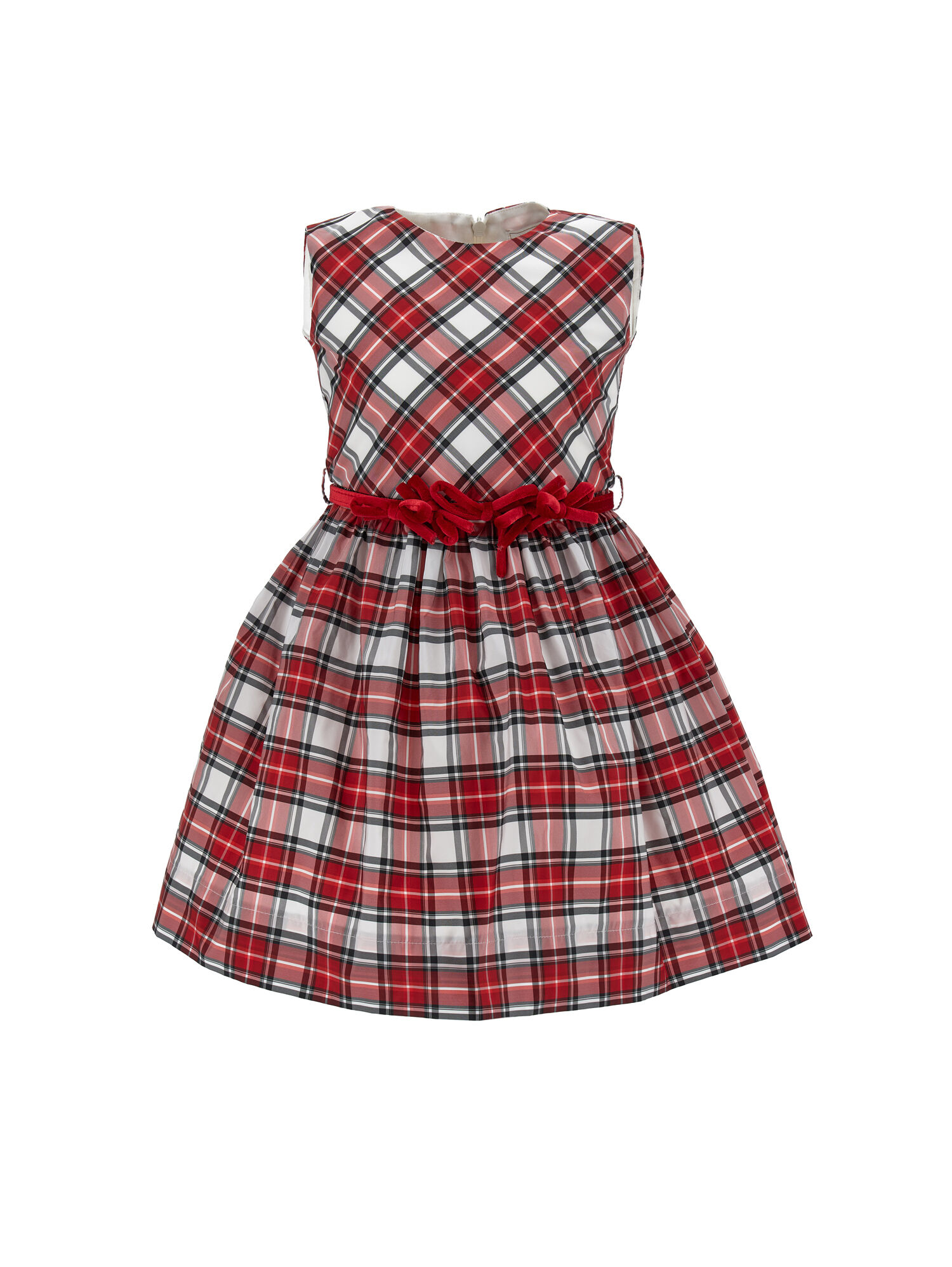 Tartan taffeta pinafore dress girl Monnalisa United Kingdom