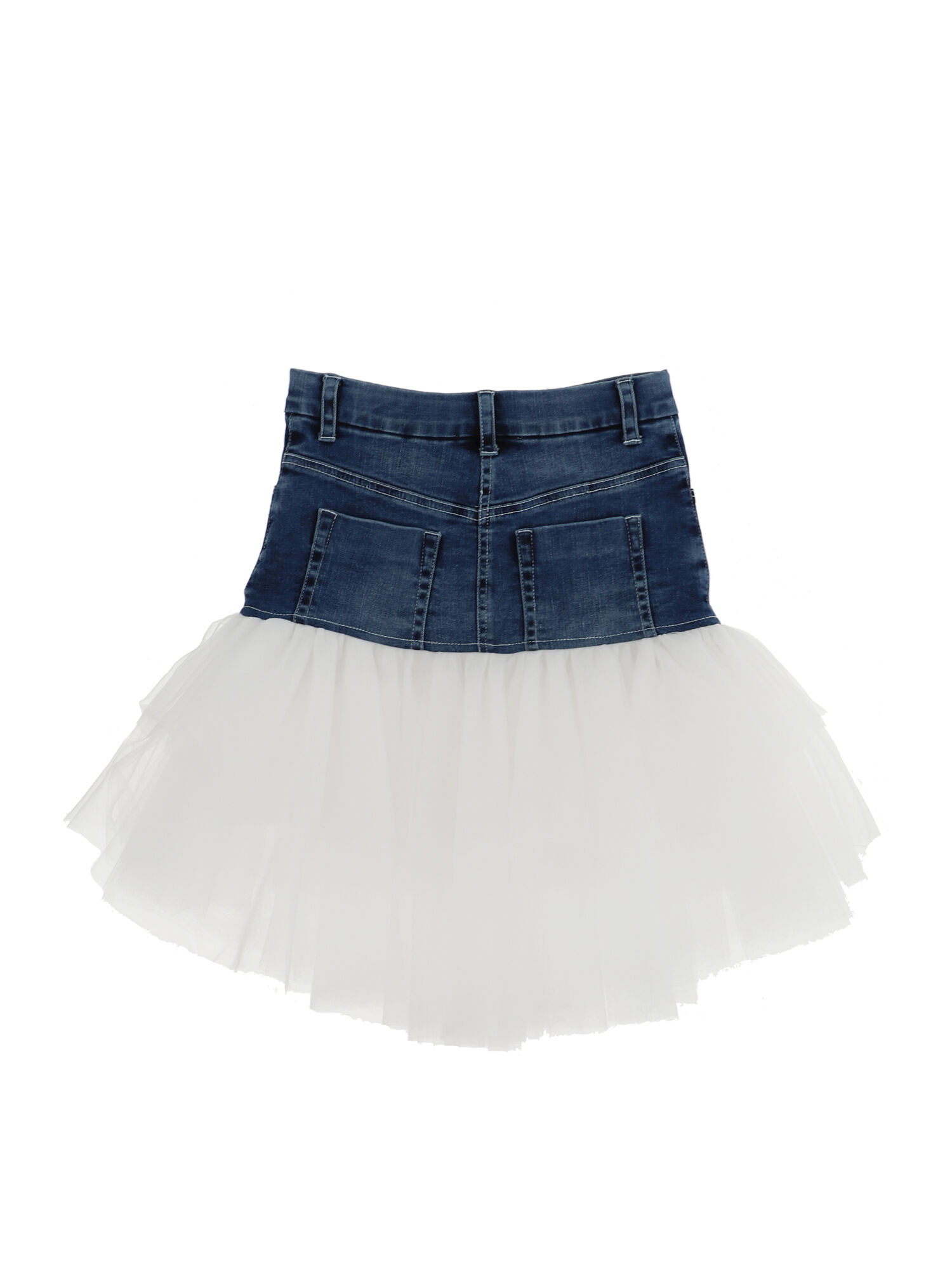 Tulle and rhinestones denim skirt girl Monnalisa Bulgaria