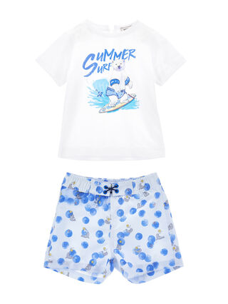 Organic cotton T-shirt and Bermuda shorts set