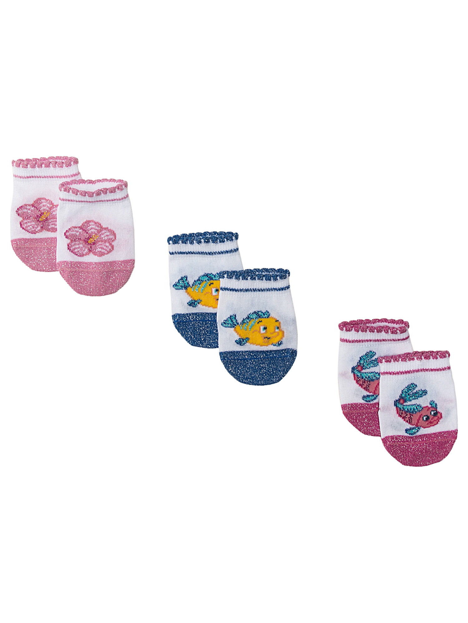 Monnalisa Bambina Abbigliamento Intimo Calze SET CALZINI PESCIOLINI COTTON 