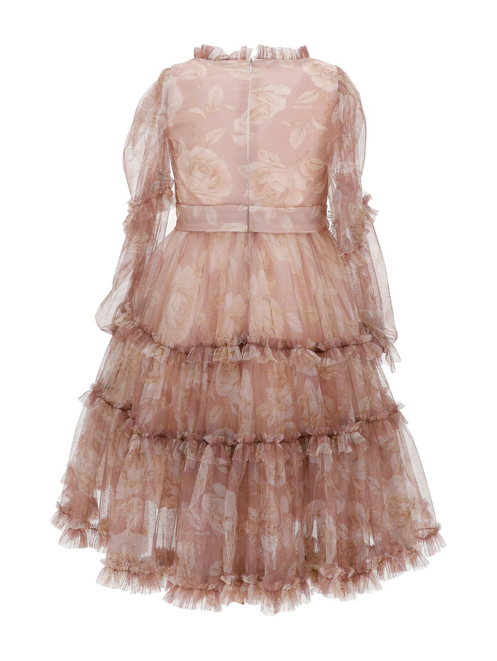 Tulle dress with trim