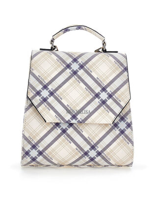 Tartan fabric backpack