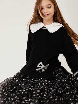 Maxi collar twill shirt