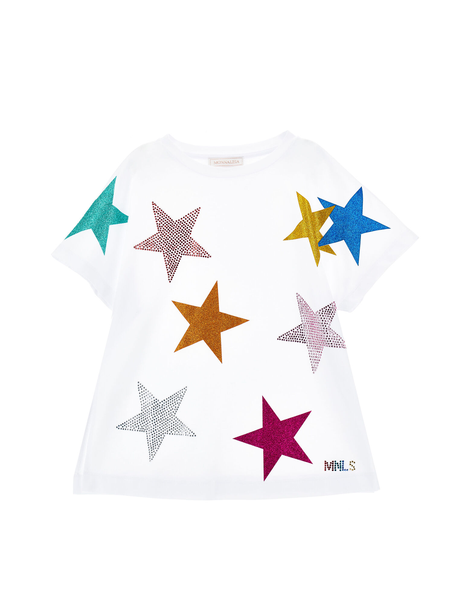 Maxi T shirt with stars girl Monnalisa United States