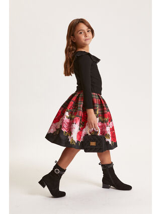 Tartan and rose skirt