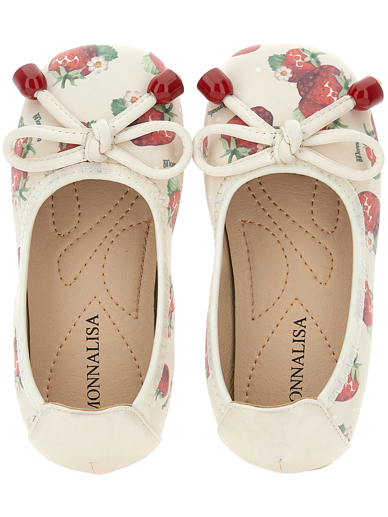 Monnalisa faux-pearl ballerina pumps - White