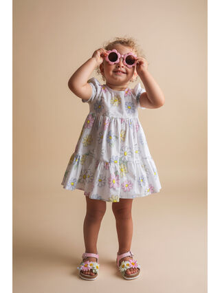 Kleid aus Popeline mit Gänseblümchenmuster