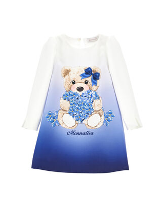 Crepe dress with maxi bear