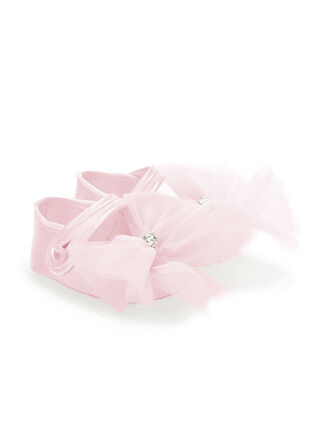 Satin ballet flats with maxi bow