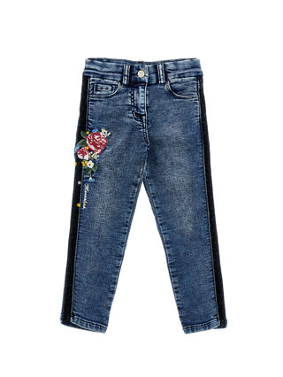 Embroidered denim jeans
