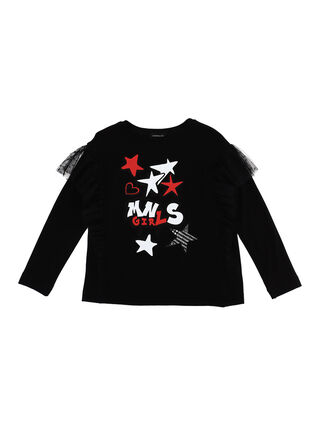 Jersey & tulle T-shirt