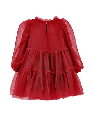 Flounce silk-touch tulle dress