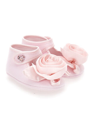 Jersey ballet flats with appliqué rose