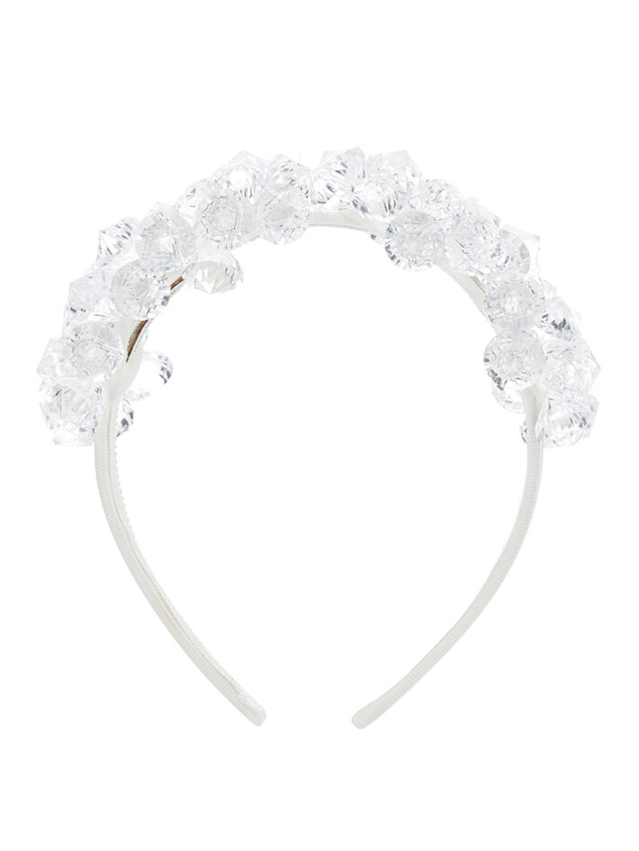 Monnalisa graphic-print cotton head band - White