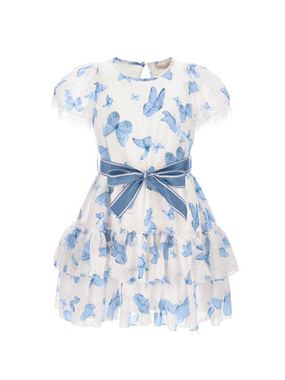 Georgette dress with butterfly print