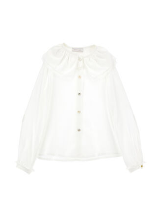 Maxi collar twill shirt