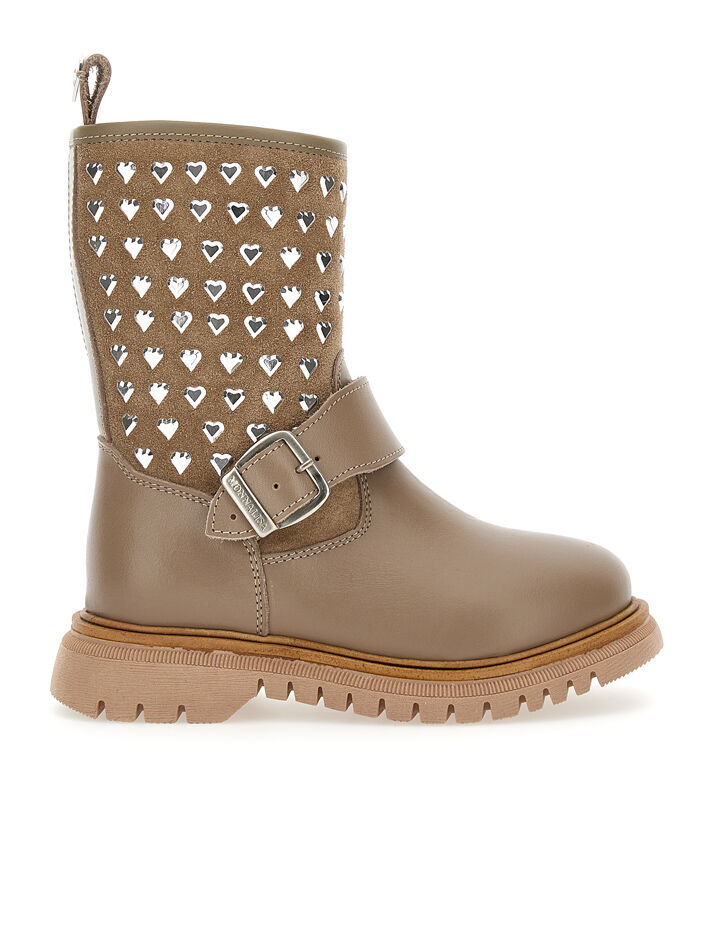 Monnalisa bow-detail leather boots - White