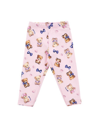 Milano stitch leggings with teddy bear print