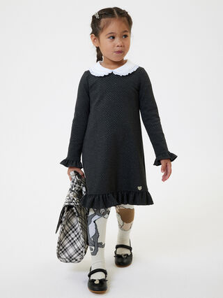 Платье из пунто милано в горошек с блестками