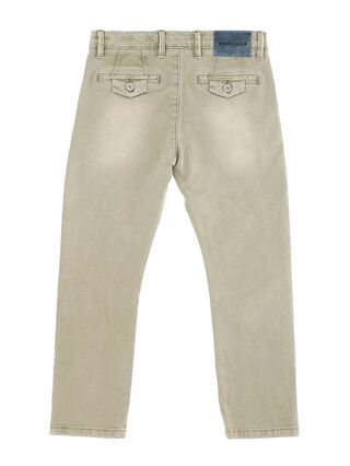 Fustian pants with used-effect patch