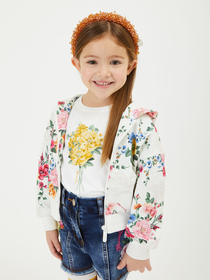Shorts tessuto spalmato ricamati fiori Monnalisa Bambina Abbigliamento Pantaloni e jeans Pantaloni Leggings & Treggings 