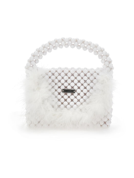 Crystal bag with feathers