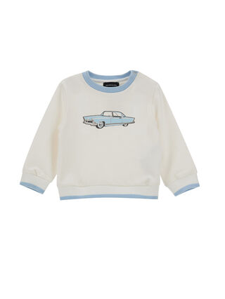 Cotton sweatshirt with vintage car
