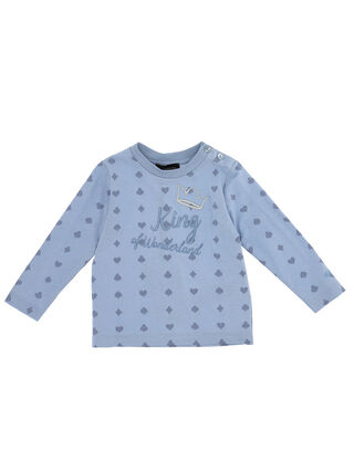 Jersey T-shirt with playing card print