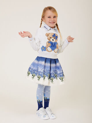 Tennis shoes with glitter and flowers print