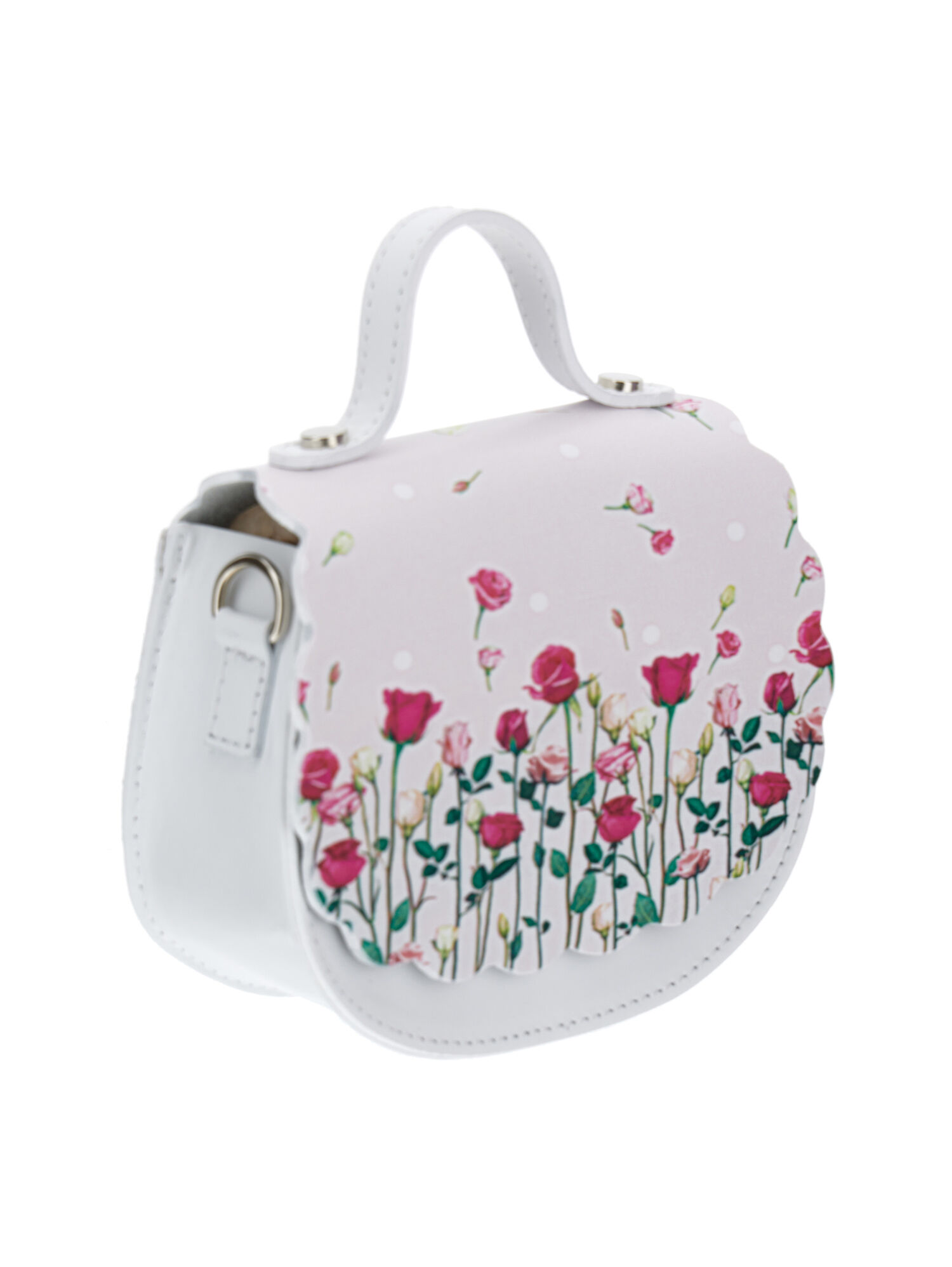 Borsa a mano pelle floreale Monnalisa Bambina Accessori Borse Zaini 