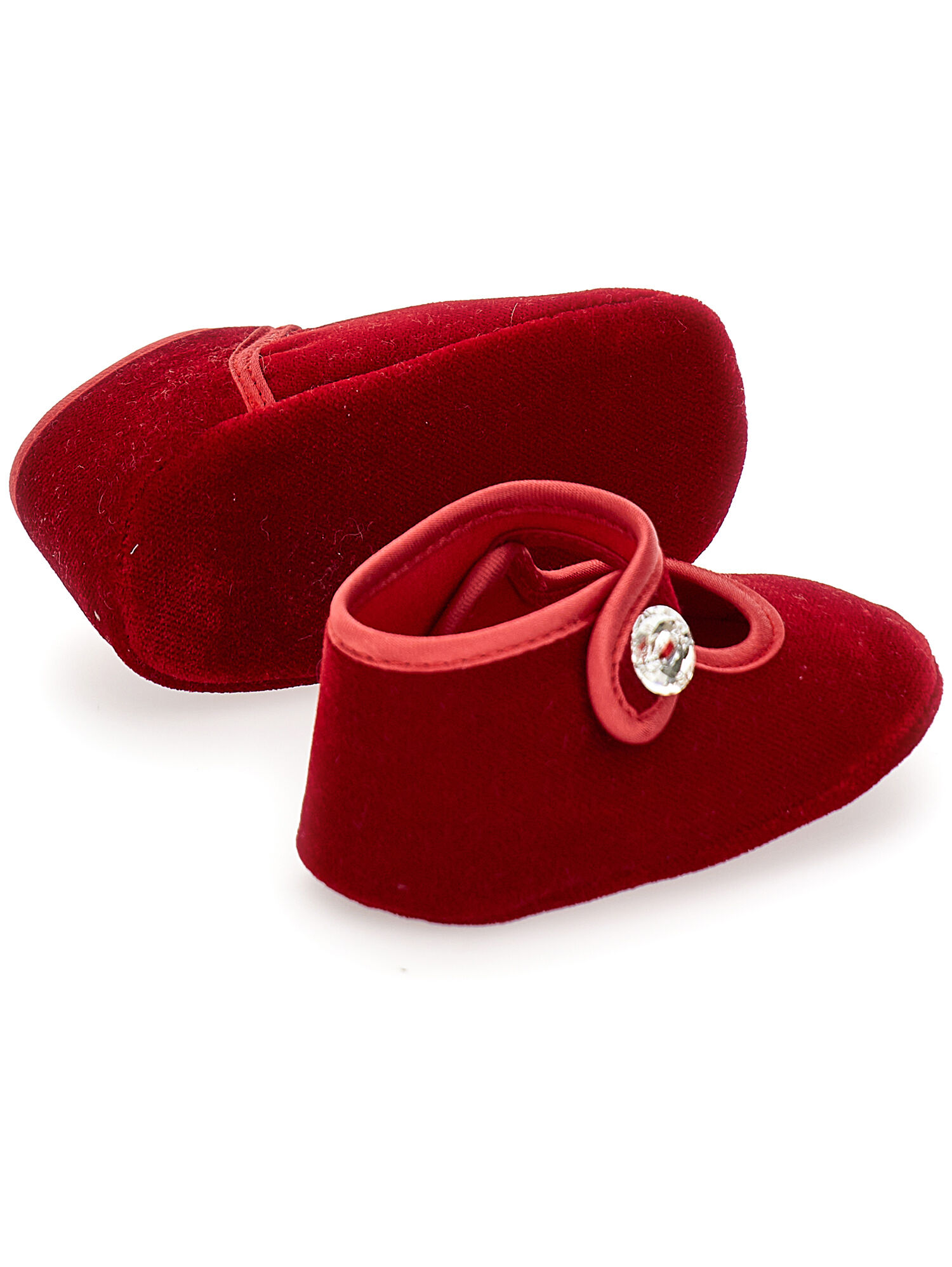Red velvet baby shoes top