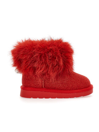 Bottines pailletées peluche